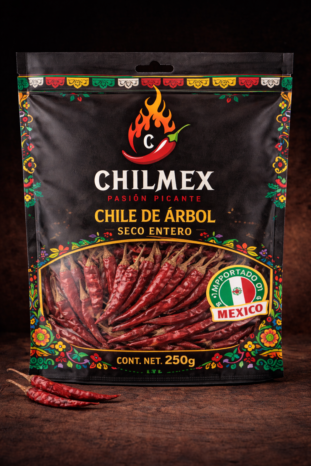 Chile de Arbol Entero Sin Cabo