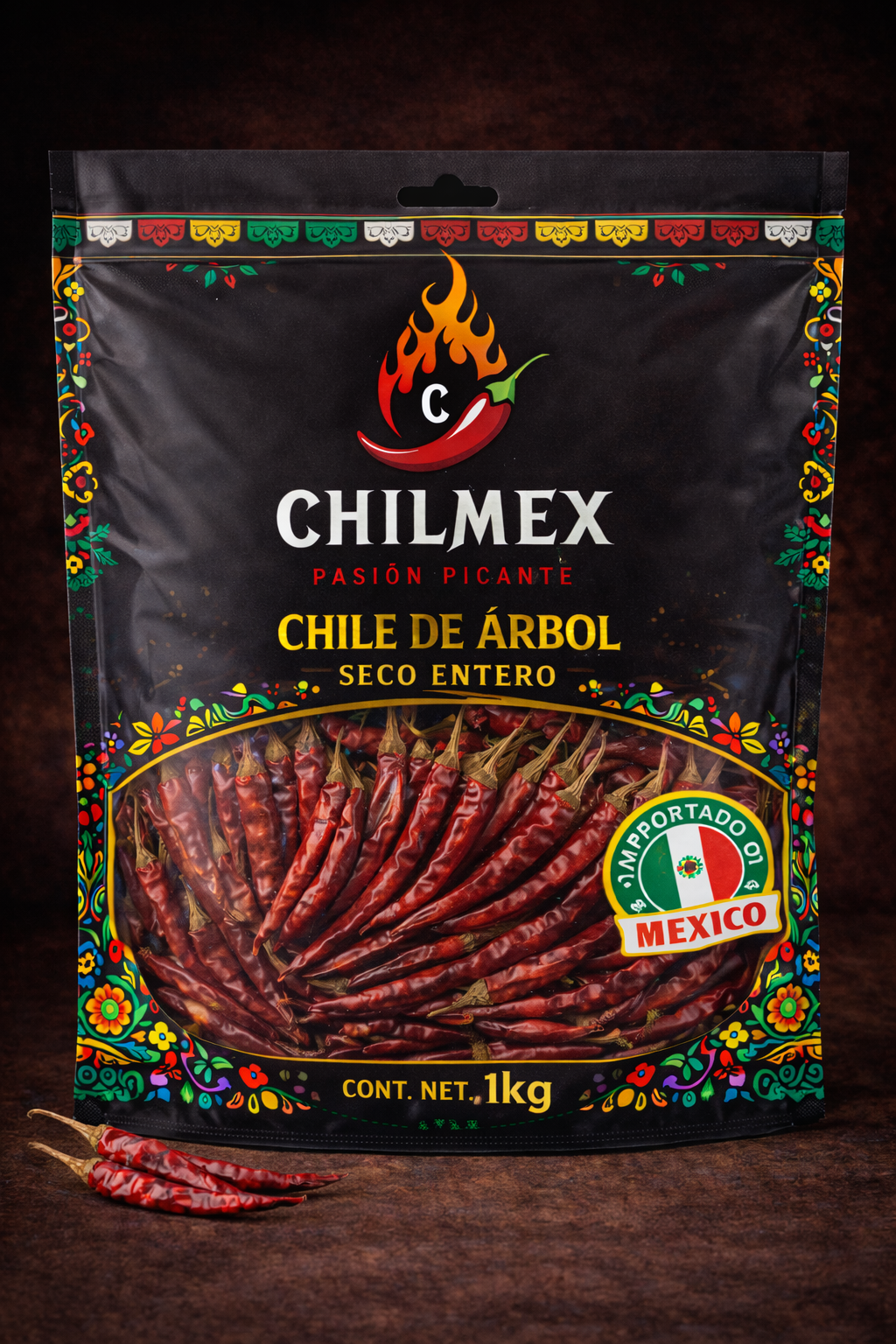 Chile de Arbol Entero Sin Cabo